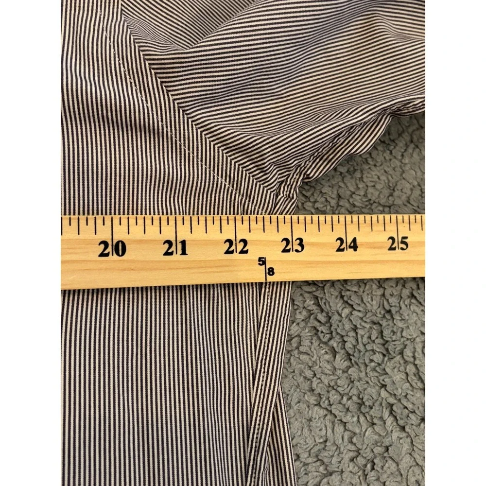 J. Crew Shirt Mens Large Blue Striped 2 Ply Cotton Long Sleeve Button Up Casual